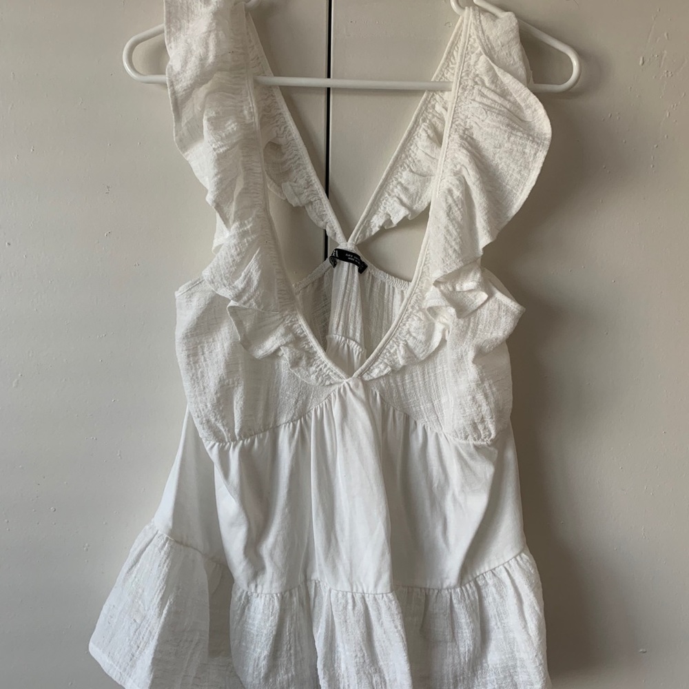 ZARA white flowy tank top